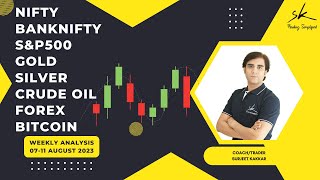 07-11 August 23 NIFTY BANKNIFTY S&P500 GOLD SILVER CRUDE OIL FOREX &  BITCOIN WEEKLY ANALYSIS