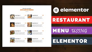 Design a Creative Responsive Restaurant Menu using Elementor