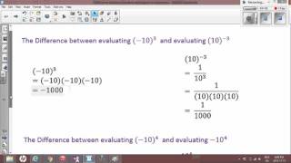 Exponents: negatives in brackets and negative in the exponents