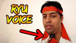 Guy uses Voice Box for Auto Tune Street Fighter Impression - Feat. Guile Music