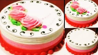 Amazing vanilla cake decoration // simple cake Decorations... 😘