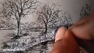 How to Draw a Landscape | Quick Ballpoint Sketch