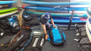 kitesurf Travel bags, review. Mystic matrix, Prolimit golf, Ozone Kite travel.