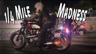 Supercharged 1/4 Mile Drag Racing with the Triumph Bobber at Willowbank Raceway