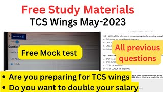 TCS Wings 1 Preparation 2023 || Free Study materials || Free mock test