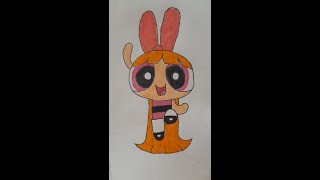 How to draw Blossom from the powerpuff Girls | رسم بلوسوم فتيات القوة