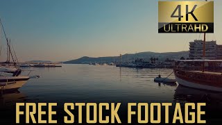 Kavala port at sunset, Greece | Royalty Free Stock Footage 4K | No Copyright | Free Download