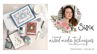 3 Easy Mixed Media Techniques | Sizzix Stacey Park 2024 Holiday Collection Card Ideas