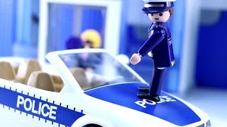 Police Car Song - Cops and Robbers Song - Playmobil Police Station and Car toys