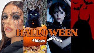 4 idées COIFFURE pour HALLOWEEN 2024🎃 look dhalloween FACILE a faire 🎃 easy halloween hairstyle 2024