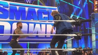 Jey Uso super kicked Logan Paul 😱🔥☝🏻 | #wwe SmackDown highlights 21 October 2022