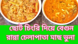 আজ রান্না করব বেগুন আর চেলাপাতা মাছ ভুনা।