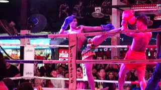 Muay Thai Staged Boxing Exhibition on World Famous Walking Street in Pattaya, Thailand  FULL SCREEN