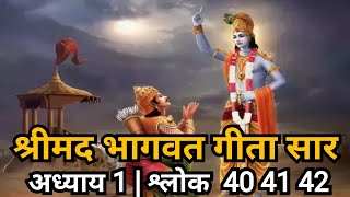 श्रीमद भागवत गीता सार | अध्याय 1 श्लोक 40 41 42 | #BhagwatGeeta | #GitaGyan | #Motivational