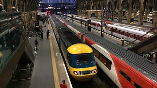 HST departs Kings Cross for possibly the last time. LNER farewell railtour. 43006/43112 - 21/12/19