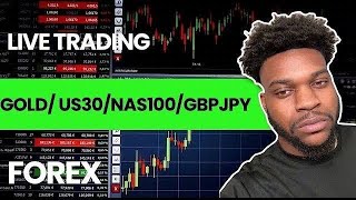 LIVE Trading (GOLD US30 NAS100 SPX500 GBPJPY) London & New York Session October 14th 2024