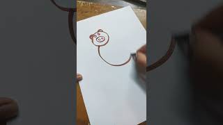 One circle One circle One big Circle #simple #circle #pig #viral #shorts #drawing #brown