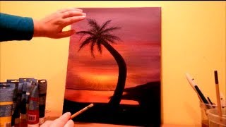 How to paint a beach sunset STEP by STEP