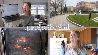 grad student day in my life: finals, cozy vibes, javy coffee routine | vlog | clark university