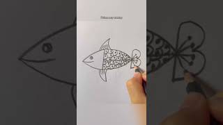 Turn letter into a fish 🐟 // Easy drawing #shorts #viral #drawing #art