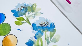 Oh so FUN, Beautiful blue watercolor flowers, Lets make them even MORE interesting!