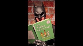 Batman reads Dr. Seuss on set