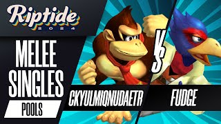 ckyulmiqnudaetr (Donkey Kong) vs Fudge (Falco) - Riptide 2024 - Melee Singles - R2 Pools