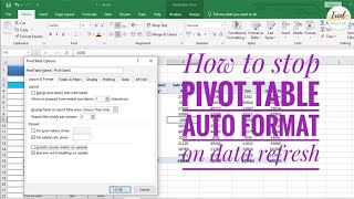 How to stop auto format in pivot table when data refresh in excel