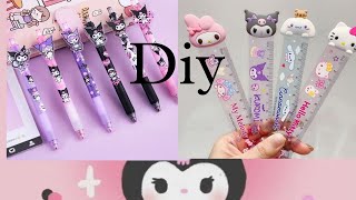 How to make kuromi pen at home😱 / Diy pen 😍😱 / Kuromi craft ideas easy🎀 / school supplies #diy