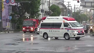 沖縄【緊急走行】６連発！「赤信号の中を強気に左折する救急車と慎重な消防車」ほか