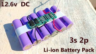 How To Make a 3s2p 18650 Li-Ion Battery Pack From battery in broken Laptop | POWER-GEN