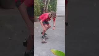 Heelflip on a Piece of WOOD?! #skateboardingtrick #challenge #wood