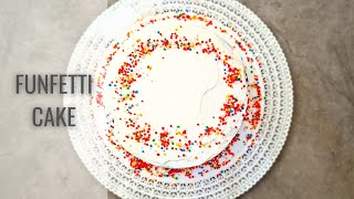 Funfetti Layer Cake Recipe | Easy Moist Sponge Confetty Sprinkle Cake | No Eggs Birthday Cake