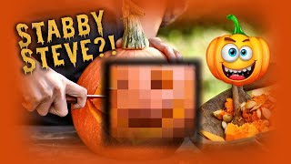 How to carve a pumpkin : Stabby Steve Design #pumpkins #pumpkin