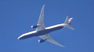 British Airways Boeing 787-9 Dreamliner [G-ZBKA] flying overhead from Tokyo Haneda