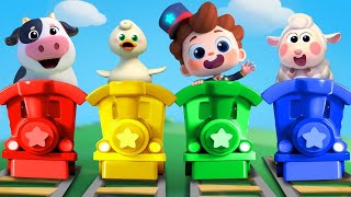 Train Choo Choo Song | Farm Animals | Animal Sounds Song | Nursery Rhymes & Kids Song 2024