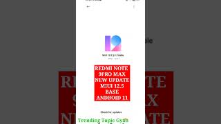 Redmi Note 9 Pro Max MIUI 12.5 Update | Redmi Note 9 Pro Max New Update | Android 11 Update #shorts