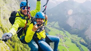 Paragliding in Swiss Alps || Grindelwald Switzerland || John Pilla || Day 2 @ Grindelwald 🇨🇭❤️🇨🇭