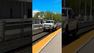 Driving Through Train Station #shorts  #trainstation #fordtrucks #railtravel #hirail #railroad