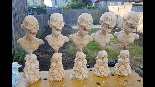 Sculpting a Zombie from Monster Clay Part 3 - Pressure Casting