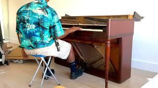 Kris Nicholson Test Driving the vintage vinyl Wurlitzer Spinet after tuning and regulation ￼