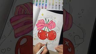 🍒 #satisfyingcoloring #asmr #coloring #satisfying #asmrcoloring #coloringbook #satisfyingasmr #art