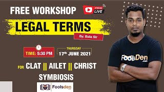 Legal Terms || CLAT | AILET | CHRIST | SYMBIOSIS | By: Bala Sir