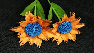 How to make easy paper flowers | Paper flower making | DIY Paper Flowers | Craft flower with paper