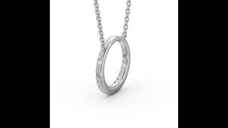 Circle Round Diamond 0 30ct Pendant 18K White Gold   PDRD05WG188 RP07