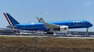 ITA Airways Airbus A350-900 landing at Los Angeles International Airport KLAX runway 24R