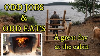 ODD JOBS & ODD EATS at the OFF-GRID CABIN | "PIER" PRESSURE!! A good day working around the cabin