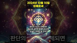 2024년 10월 10일 원숭이띠, 닭띠 오늘의운세!! #오늘의운세 #띠별운세 #운세 #원숭이띠운세 #닭띠운세 #shorts