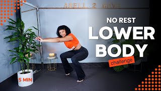 5 MINUTE NO REST Lower Body Workout CHALLENGE for Beginners!