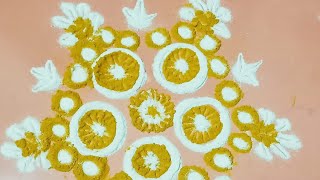 Simple Rangoli Designs Without colour | Rangoli  with turmeric powder